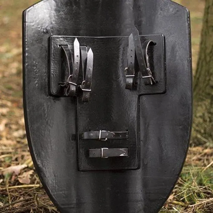 Epic Armoury LARP Geblokt Schild Wit/zwart/goud 4 Epic Armoury LARP Geblokt Schild Wit/zwart/goud - Afbeelding 2