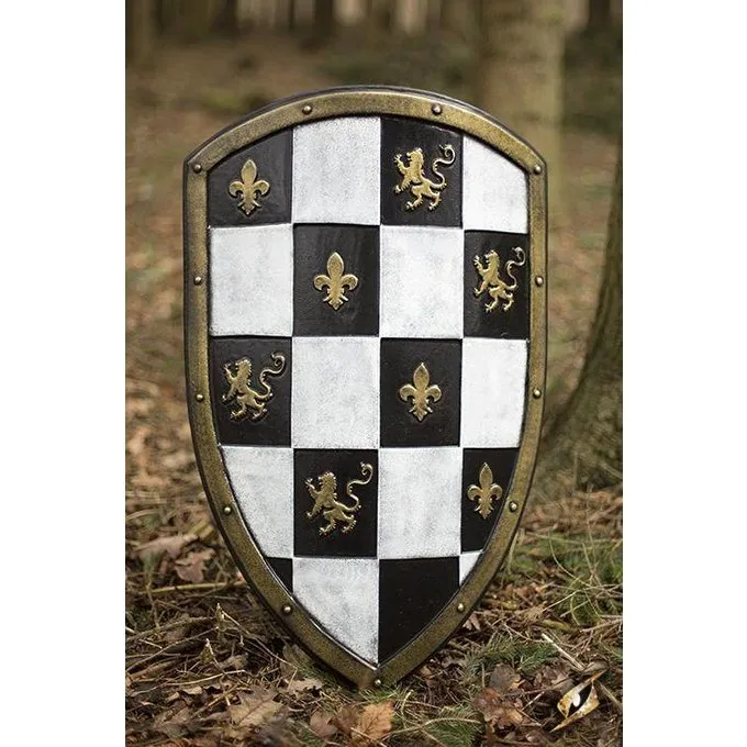 Epic Armoury LARP Geblokt Schild Wit/zwart/goud 7 Epic Armoury LARP Geblokt Schild Wit/zwart/goud - Afbeelding 5