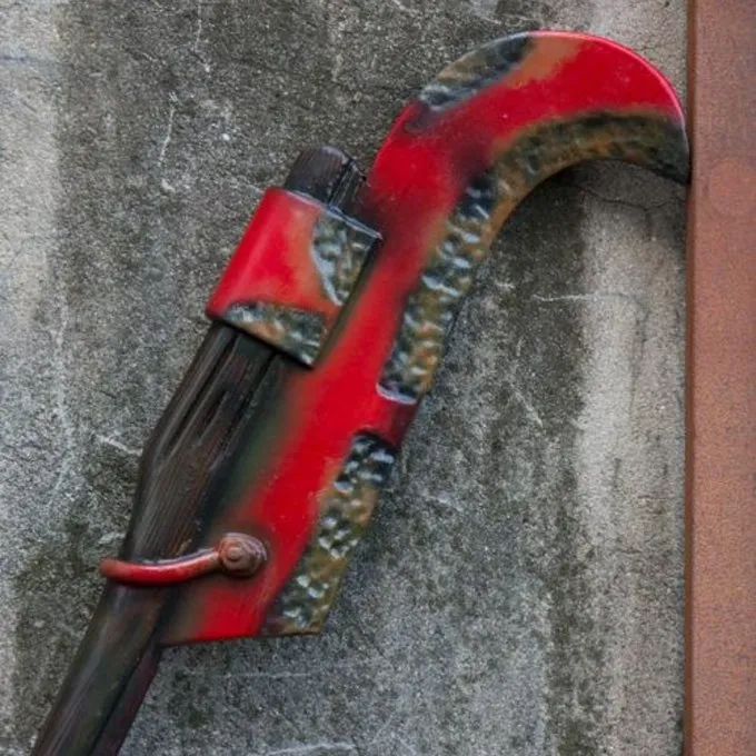 Epic Armoury LARP Roestige Maaihaak, Rood 4 Epic Armoury LARP Roestige Maaihaak, Rood - Afbeelding 3