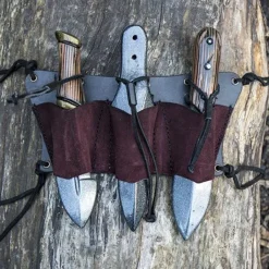 Epic Armoury Riemhouder Voor 3 LARP Werpmessen, Bruin -Game Promotie Winkel riemhouder voor 3 larp werpmessen bruin 5